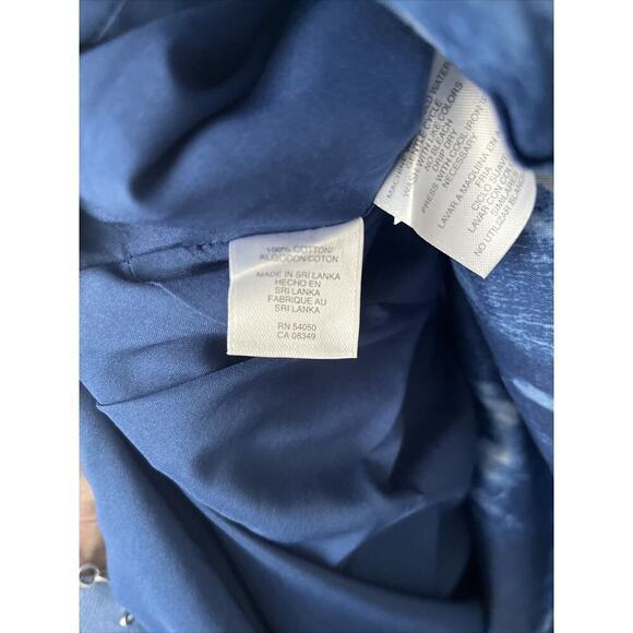 Nine West blue white tie dye pleat vneck‎ fit flare dress 8 - Picture 7 of 11